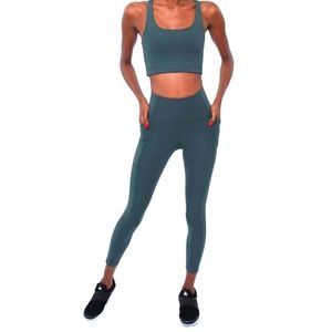 Girlfriend Collective Hi-Rise Pocket Leggings Moss, XS